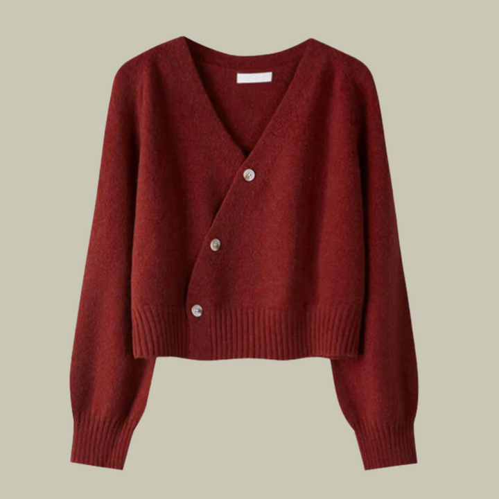 Aleta | Cross-Button V-Neck Cardigan