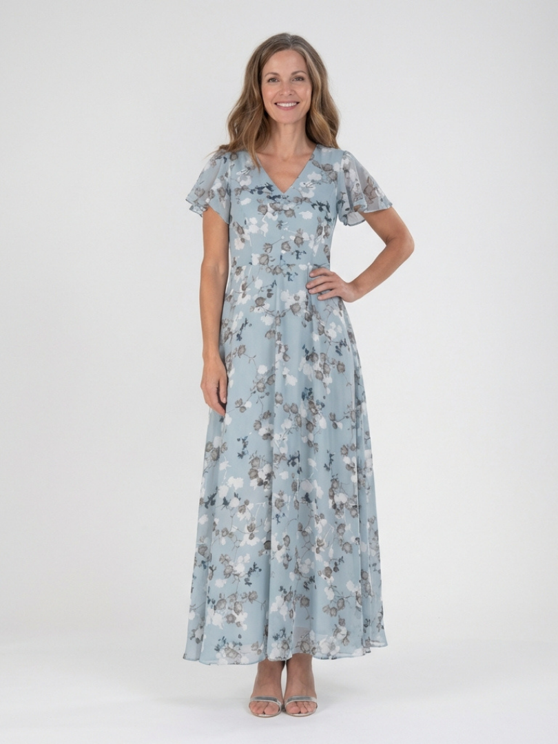 Esmeralda | Boho Chiffon Maxi Dress