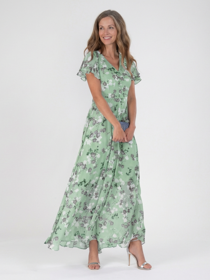 Esmeralda | Boho Chiffon Maxi Dress