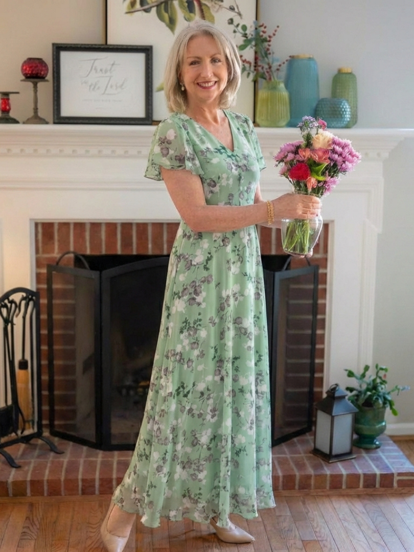 Esmeralda | Boho Chiffon Maxi Dress