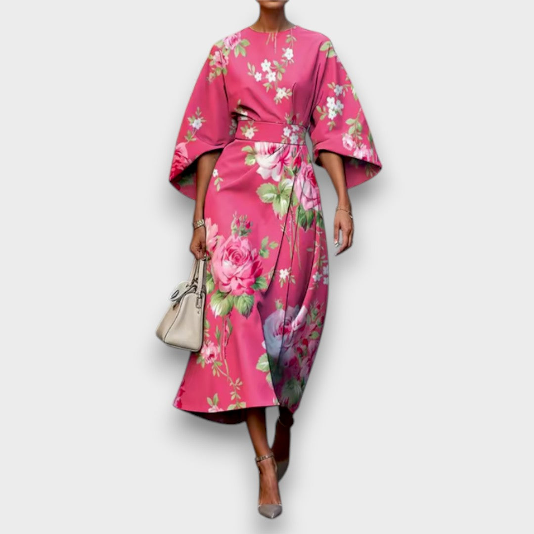 Evelyn | Elegant Midi Floral Dress