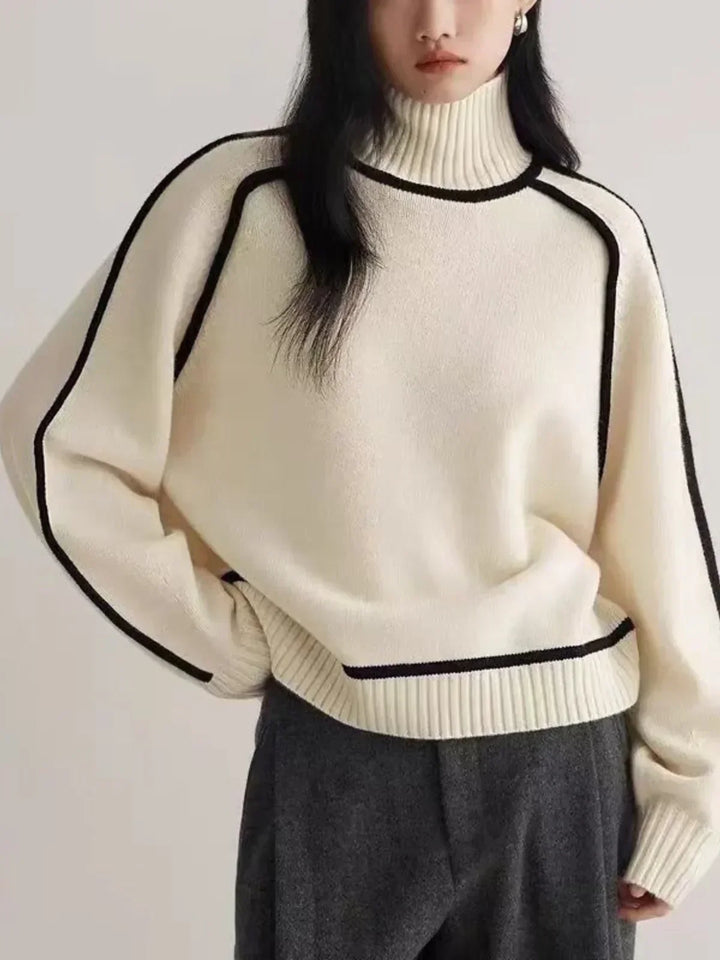 Corenne | Piped Turtleneck Sweater