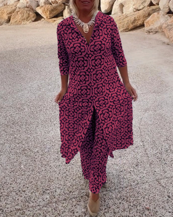 Larissa | Button-Front Printed Set