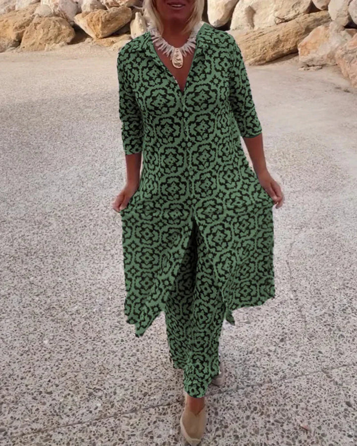 Larissa | Button-Front Printed Set
