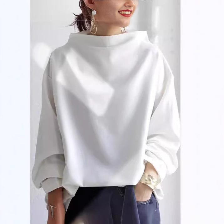 Lizzie | Draped High-Neck Top
