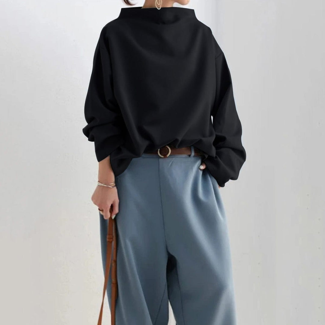 Lizzie | Draped High-Neck Top