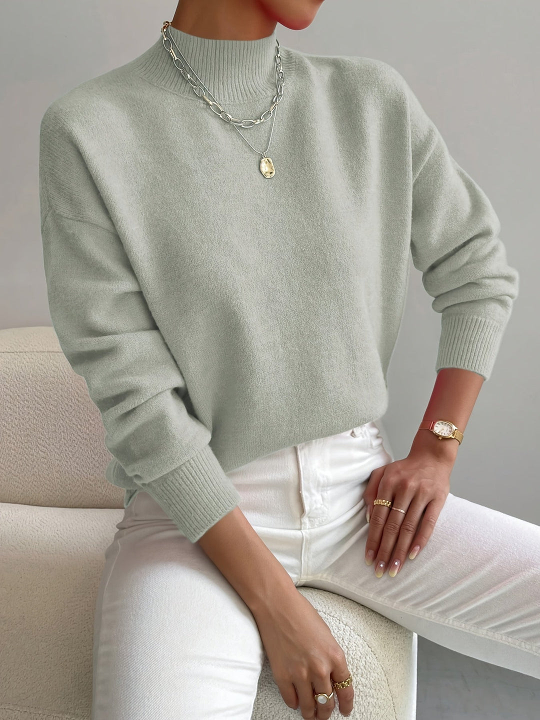 Caren | Soft Mock-Neck Sweater
