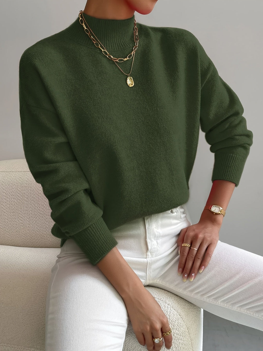 Caren | Soft Mock-Neck Sweater