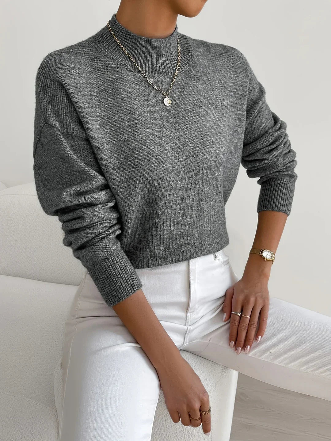 Caren | Soft Mock-Neck Sweater