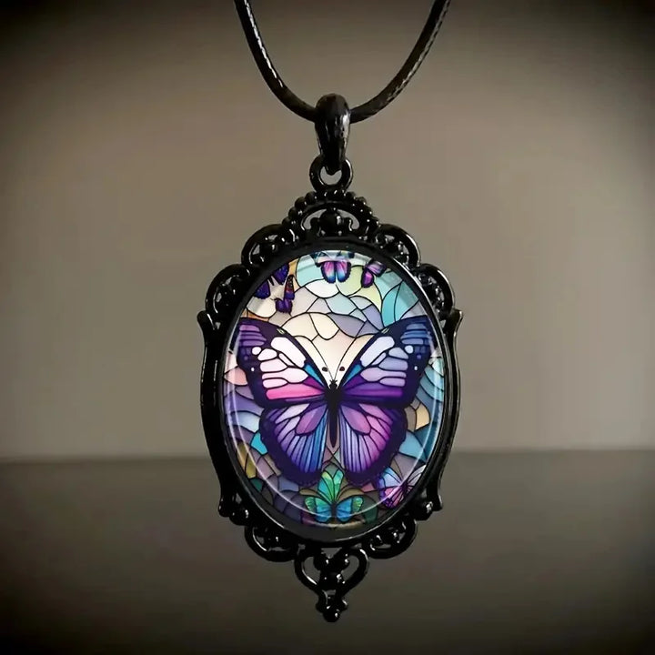 Ryleigh | Purple Crystal Butterfly Necklace
