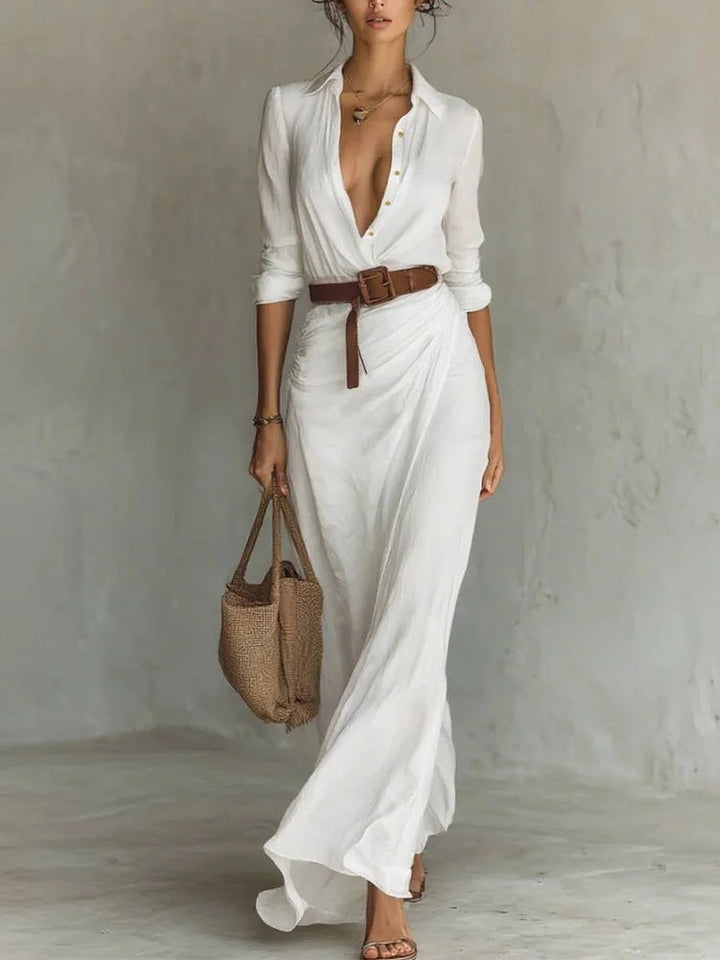 Toryn | Lapel-Wrap Maxi Dress