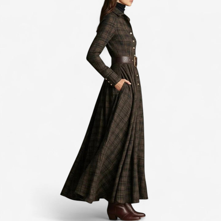 Alyssa | Vintage Plaid Maxi Dress