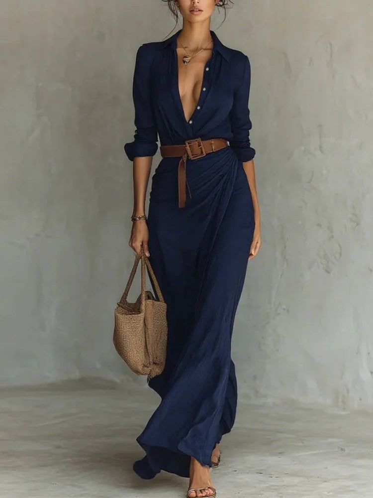 Toryn | Lapel-Wrap Maxi Dress
