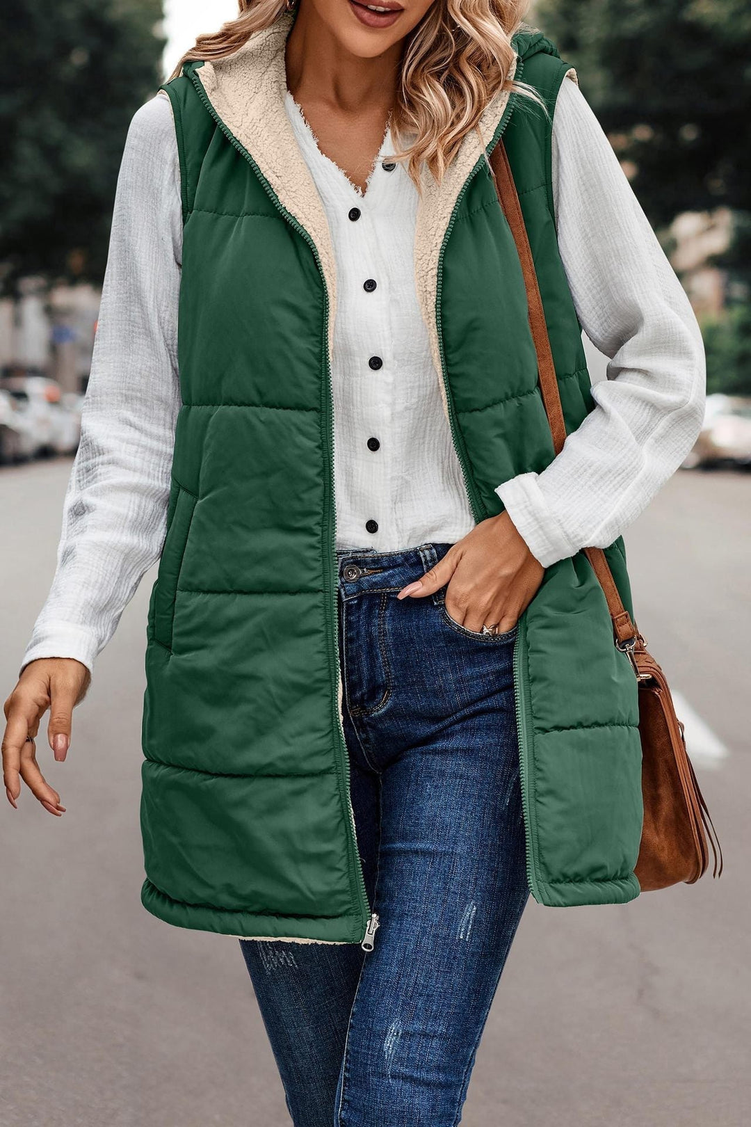 Mishelle | Reversible Warm Hooded Vest