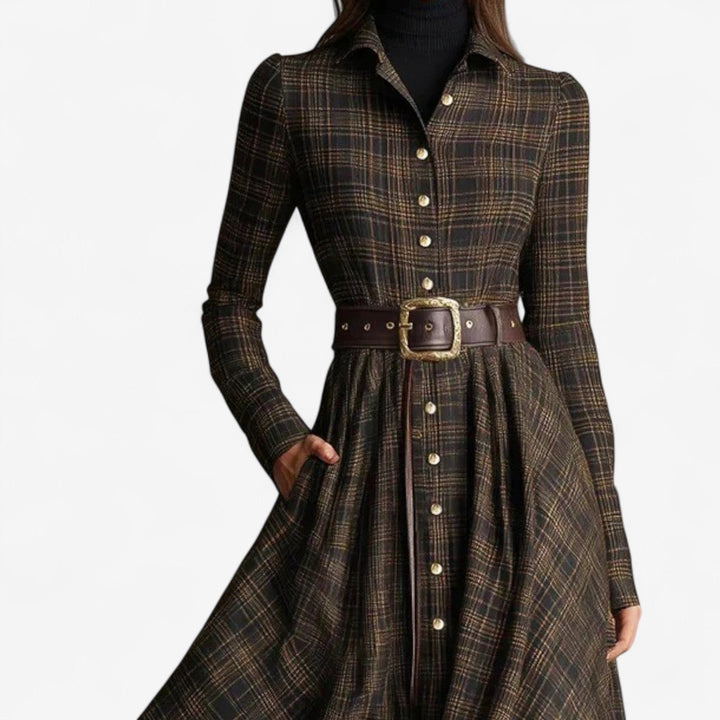 Alyssa | Vintage Plaid Maxi Dress
