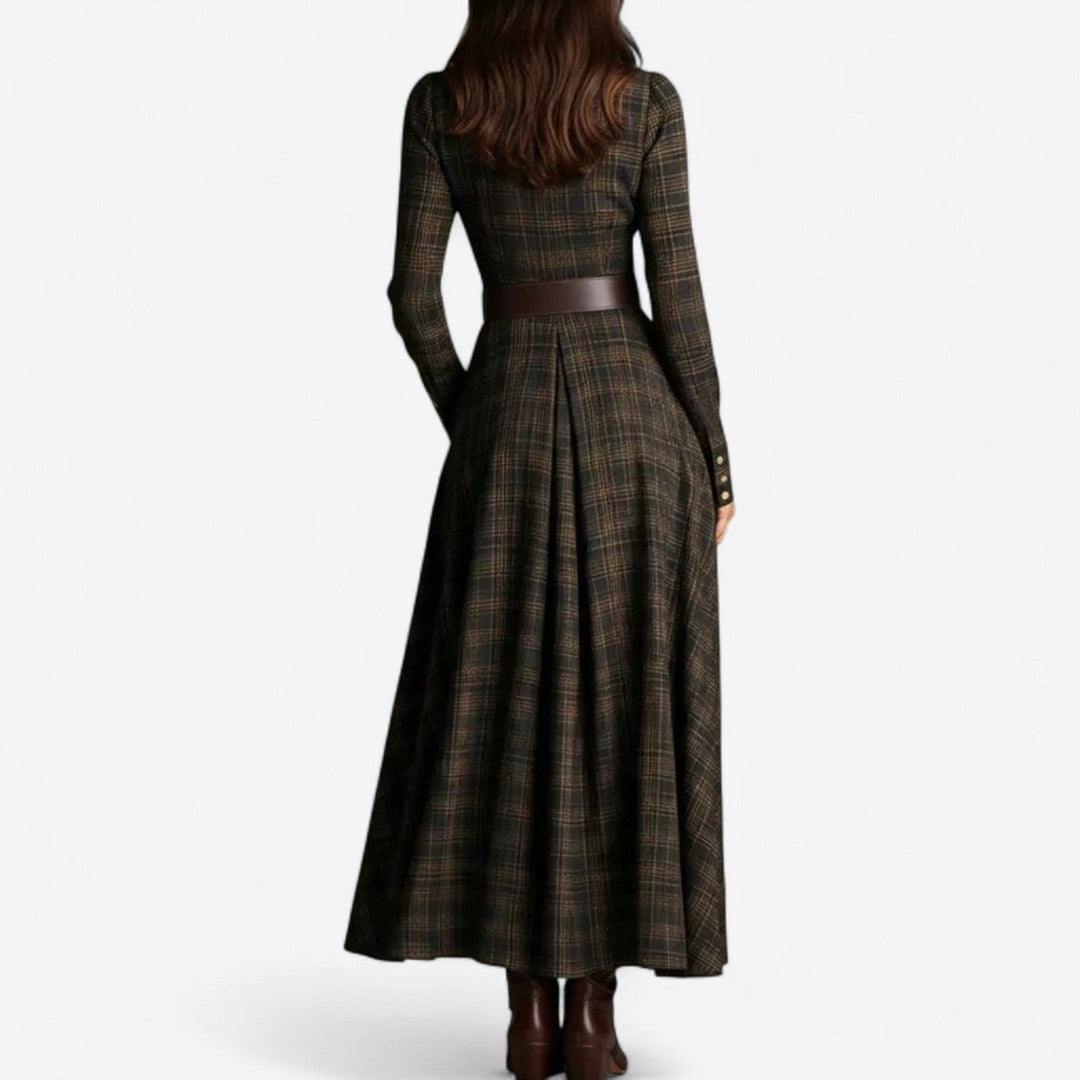 Alyssa | Vintage Plaid Maxi Dress