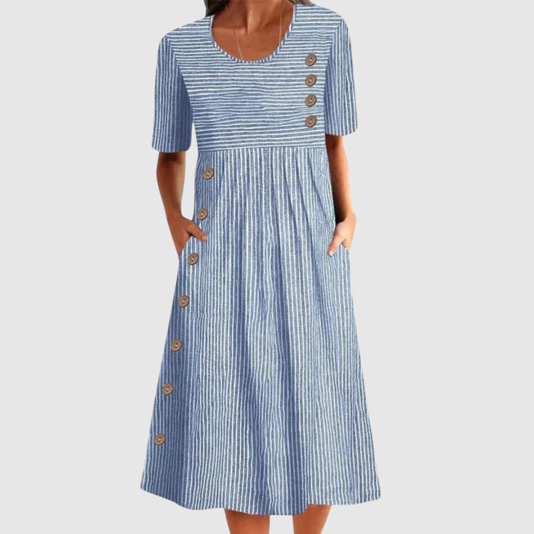 Ava | Striped Midi Dress