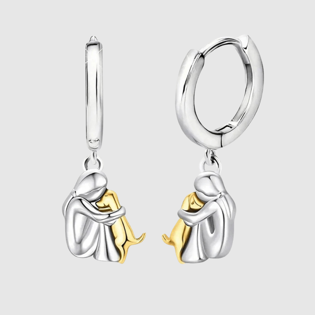 Poppy | Earrings with Dog Icon (Round Closure)