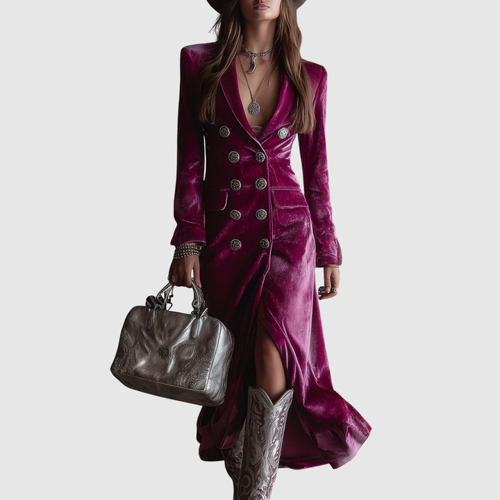 Millie | Long Velvet Blazer Maxi Dress