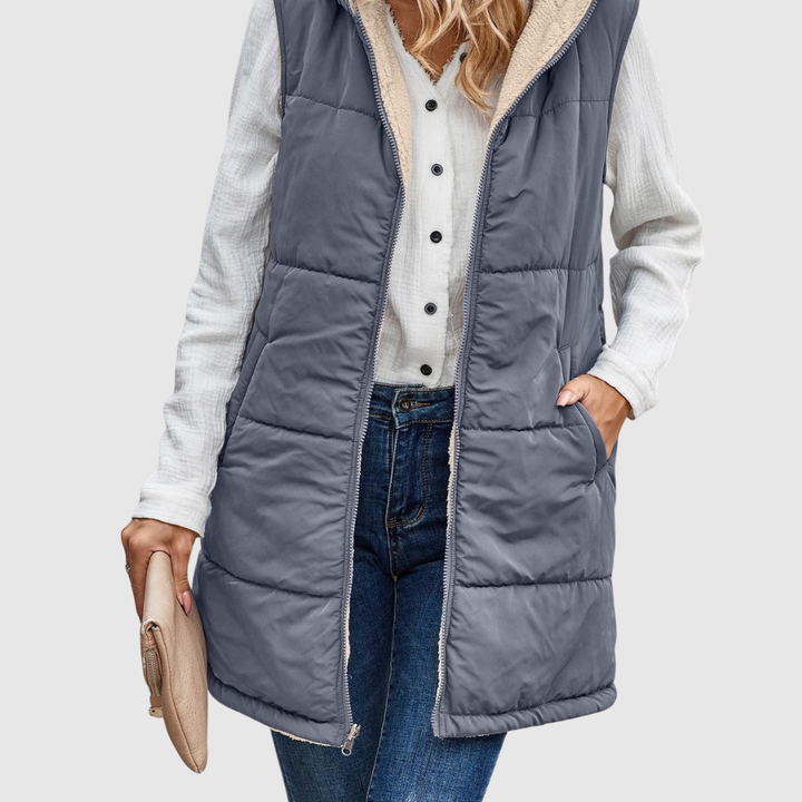 Mishelle | Reversible Warm Hooded Vest