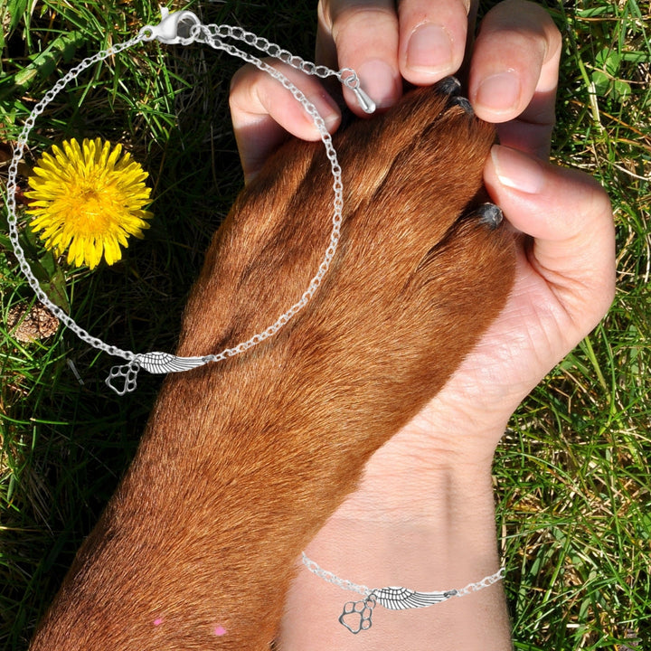 Aislinn | Silver Angel Paw Bracelet