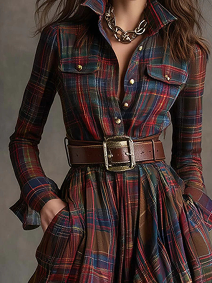 Roberta | Timeless Plaid Shirt Dress