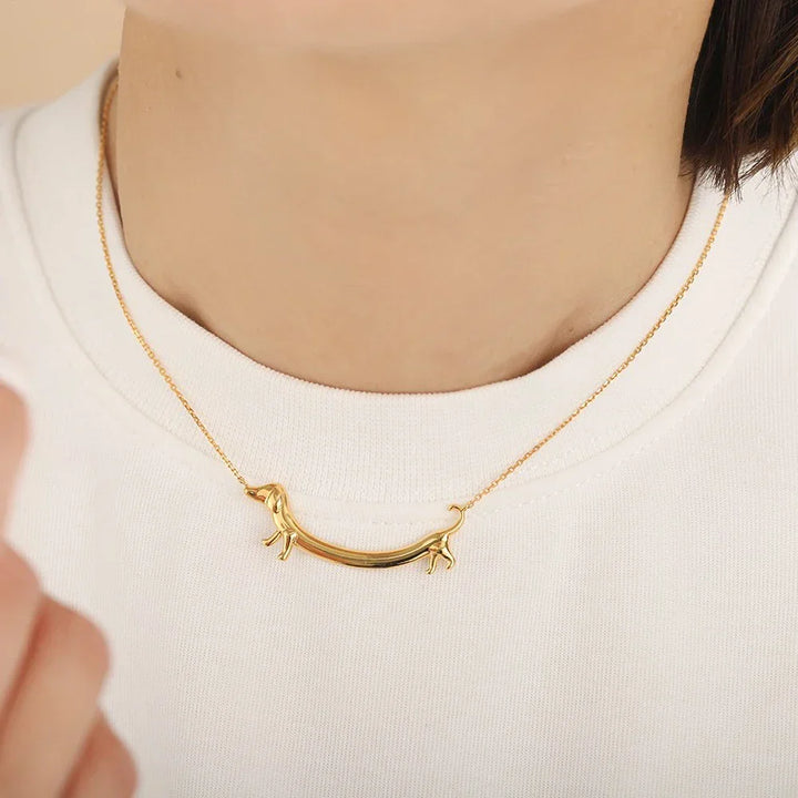 Karena | Gold-Tone Dachshund Necklace