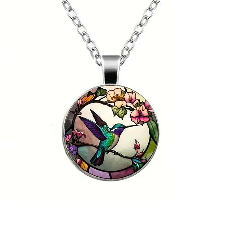 Bárbara | Hummingbird Glass Dome Pendant