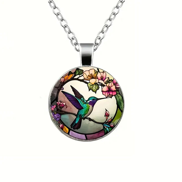 Bárbara | Hummingbird Glass Dome Pendant
