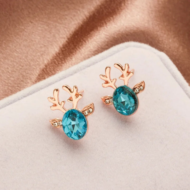 Debra | Reindeer Crystal Stud Earrings