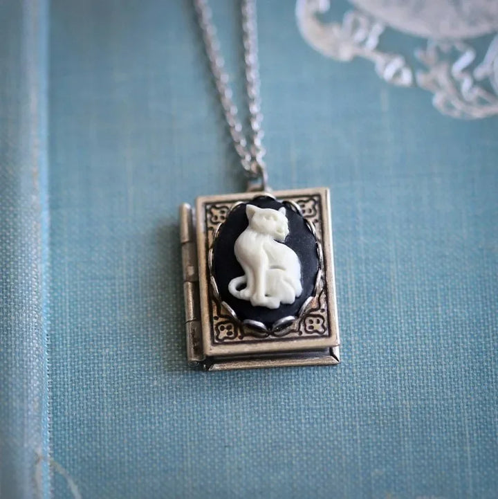 Katya | Cat Book Pendant Necklace