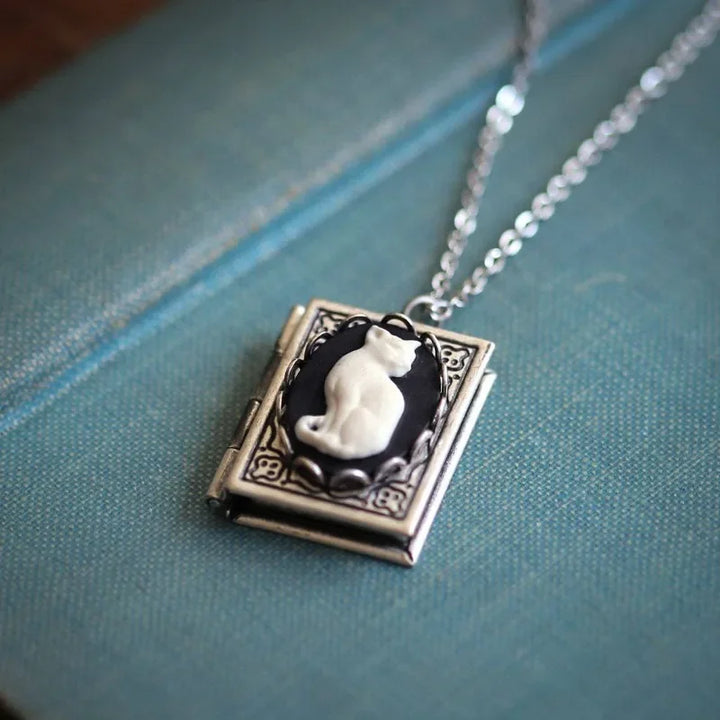 Katya | Cat Book Pendant Necklace