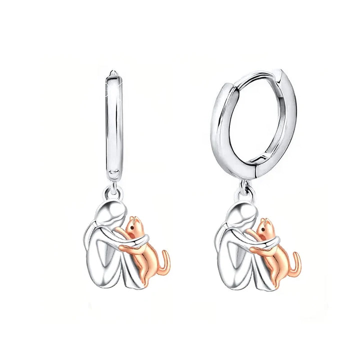 Biddy | Two-Tone Cat Hug Earrings