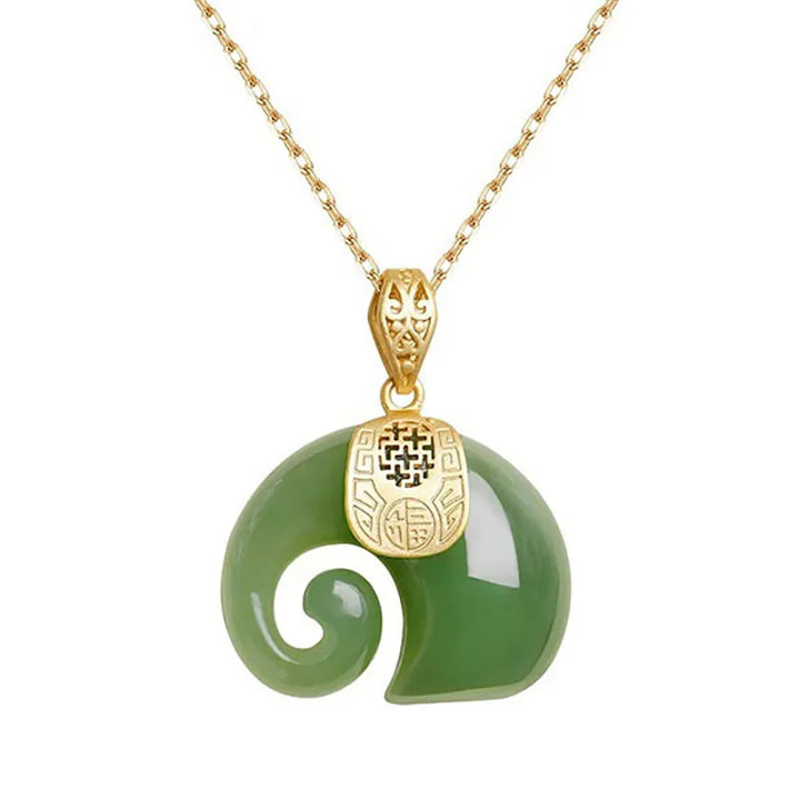 Eunice | Jade Elephant Pendant Necklace
