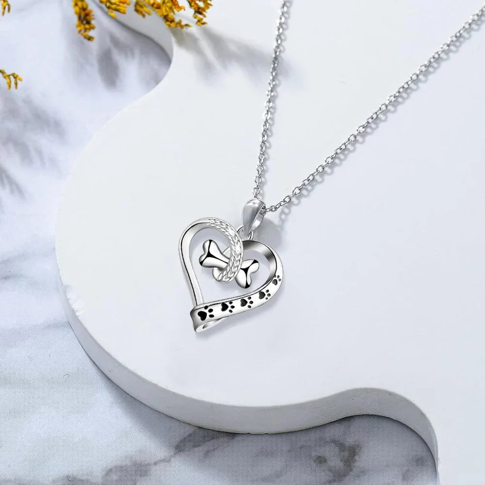 Bernardine | Paw Print Charm Necklace