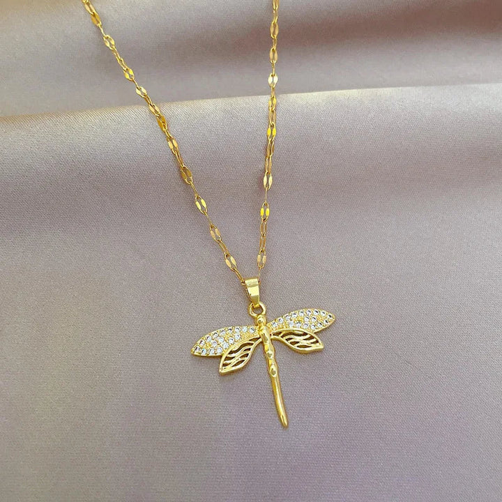 Yoanna | Crystal Dragonfly Necklace