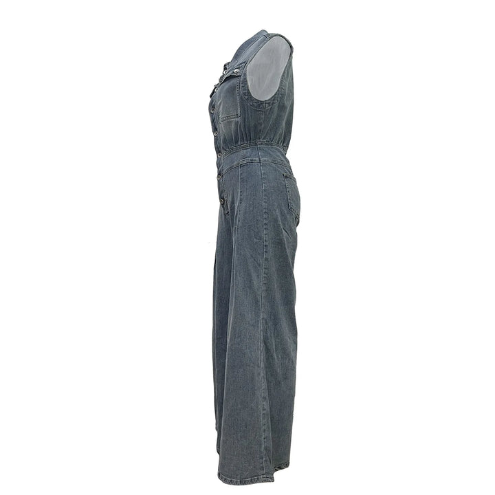 Sienna | Cinched Wide-Leg Denim Jumpsuit