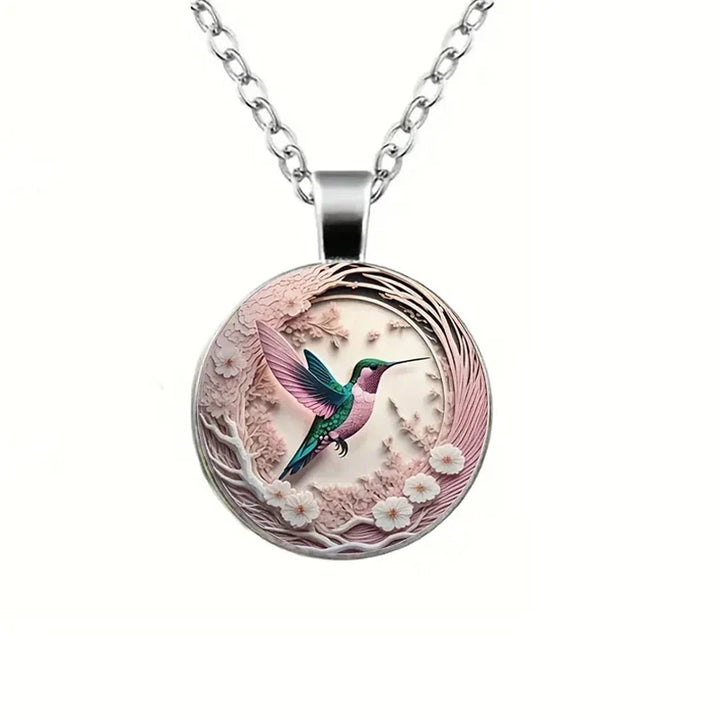 Bárbara | Hummingbird Glass Dome Pendant