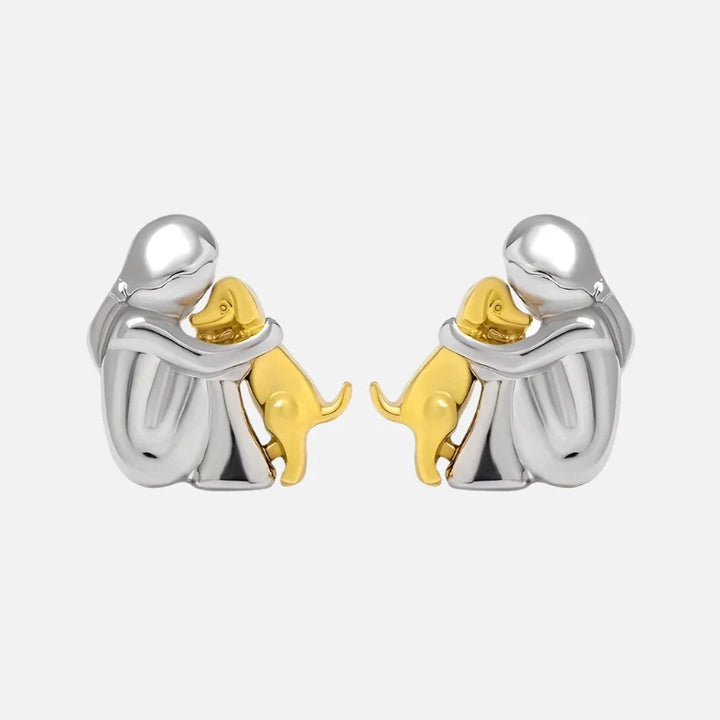 Rayna | Two-Tone Hug Earrings