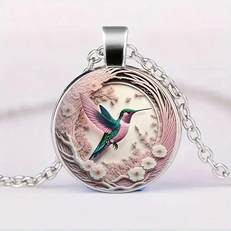 Bárbara | Hummingbird Glass Dome Pendant