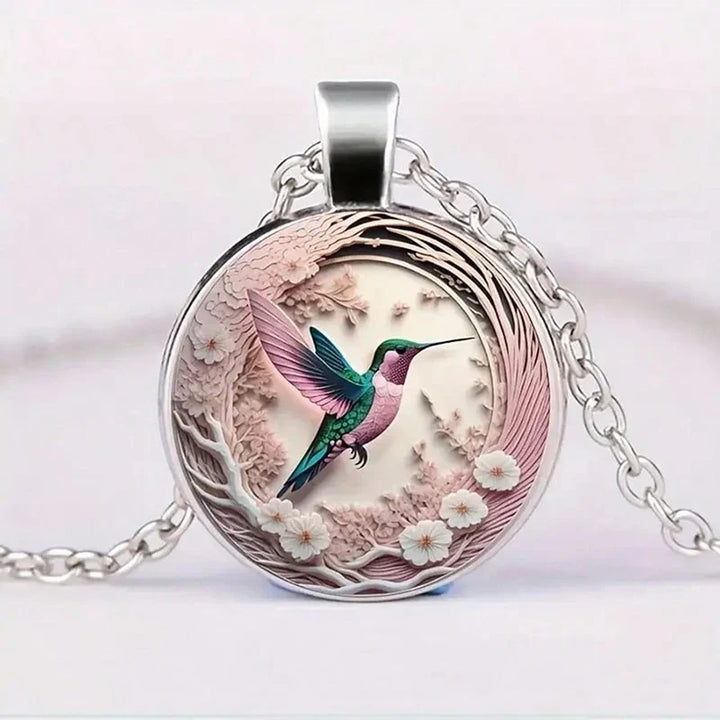 Bárbara | Hummingbird Glass Dome Pendant