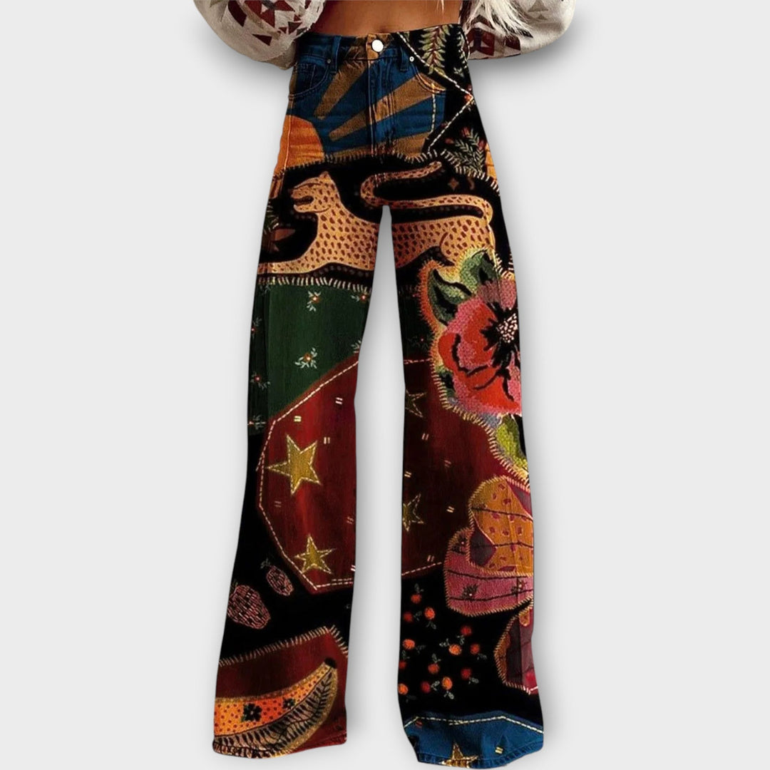Audrey | Patchwork Print Jeans