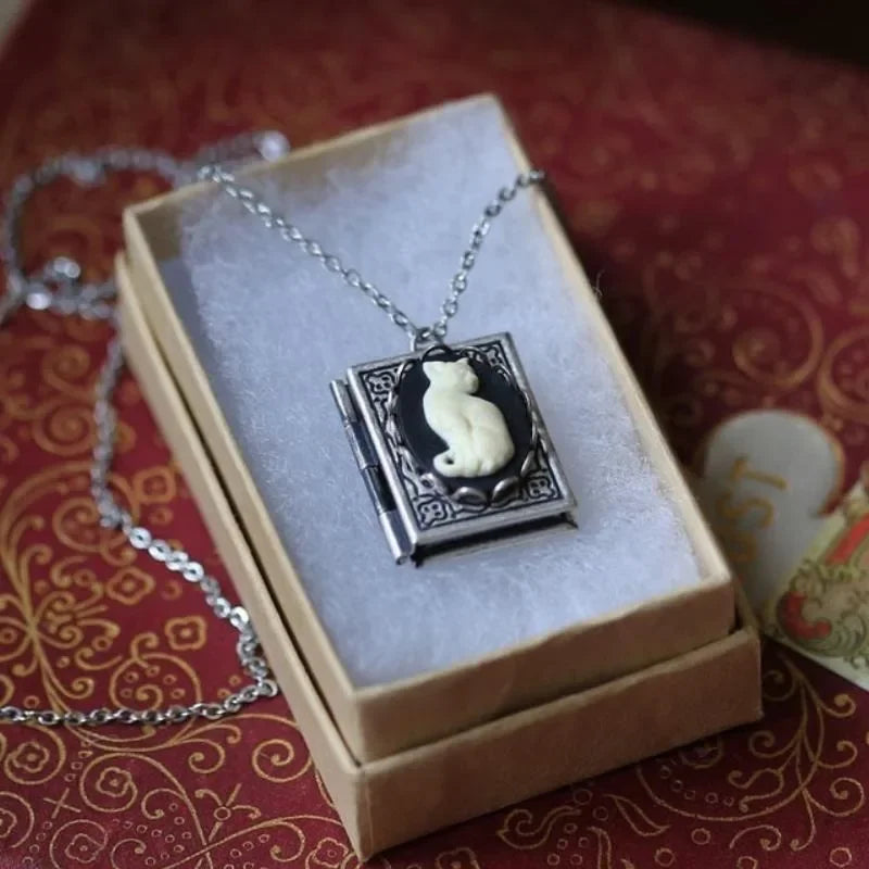Katya | Cat Book Pendant Necklace