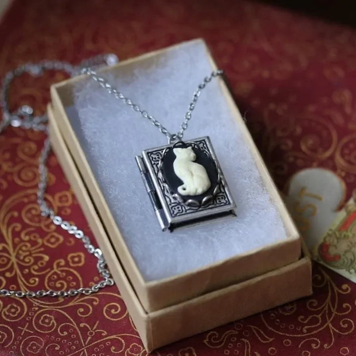 Katya | Cat Book Pendant Necklace