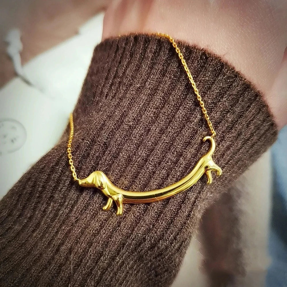 Karena | Gold-Tone Dachshund Necklace