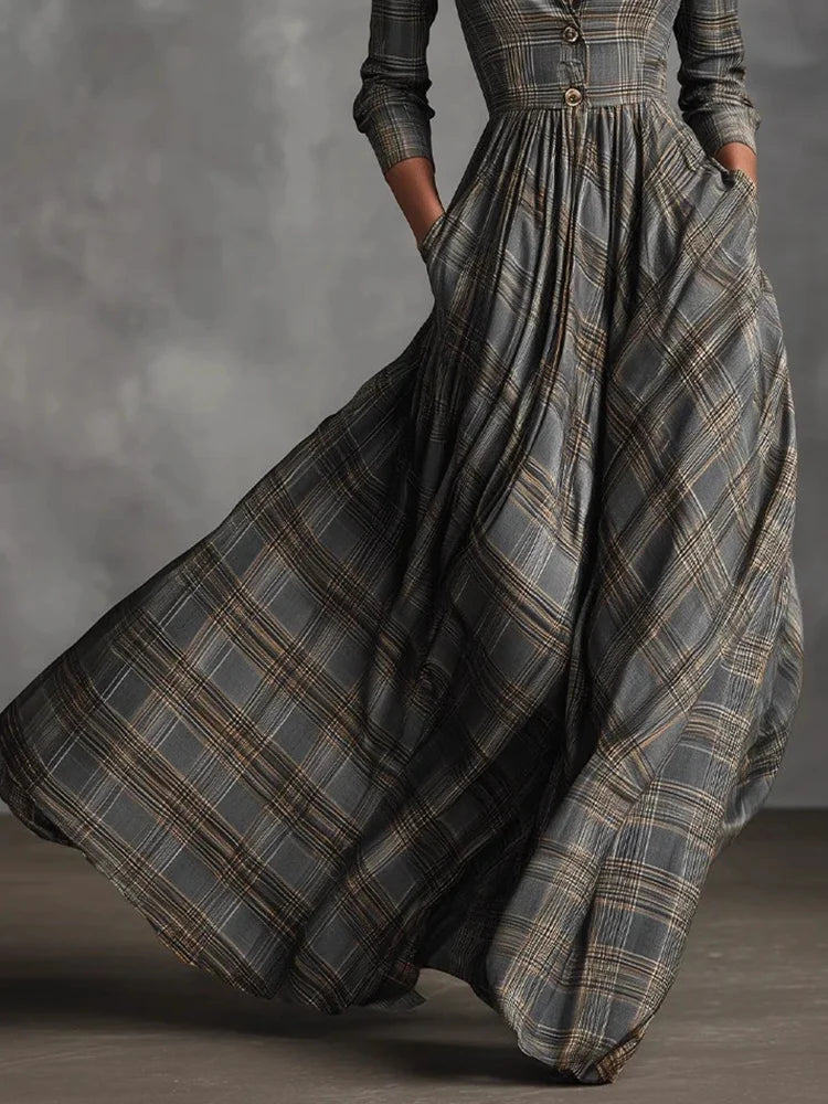 Madalyn | Elegant Vintage Plaid Dress