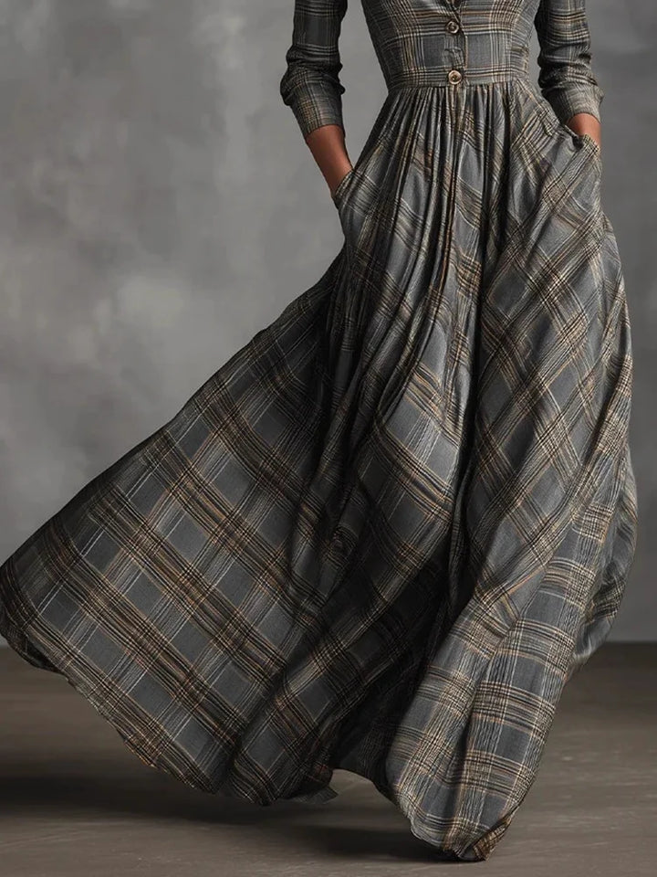 Madalyn | Elegant Vintage Plaid Dress