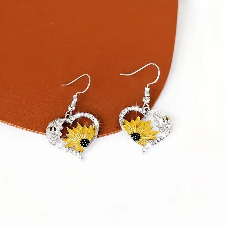 Dayanna | Sunflower Bee Heart Earrings