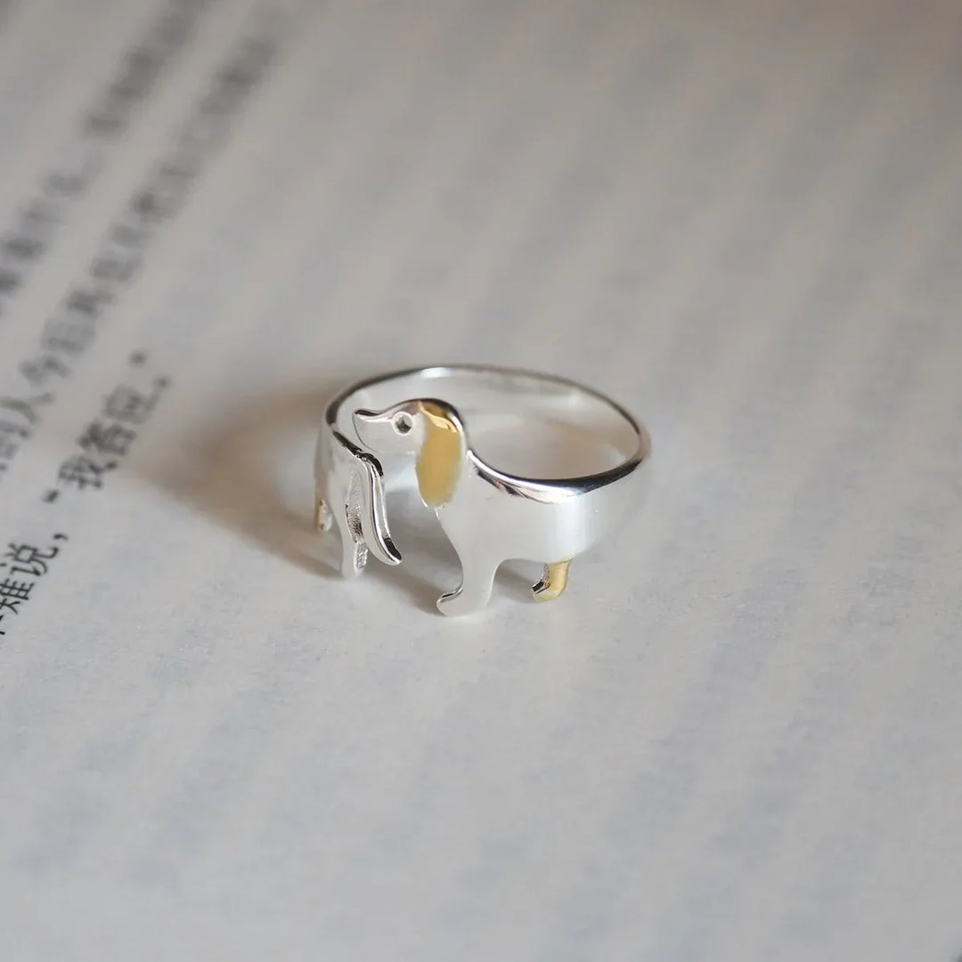 Deborrah | Sterling Silver Dachshund Ring
