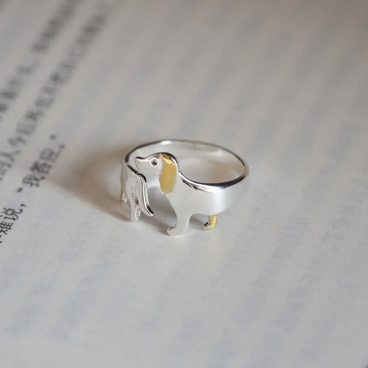 Deborrah | Sterling Silver Dachshund Ring
